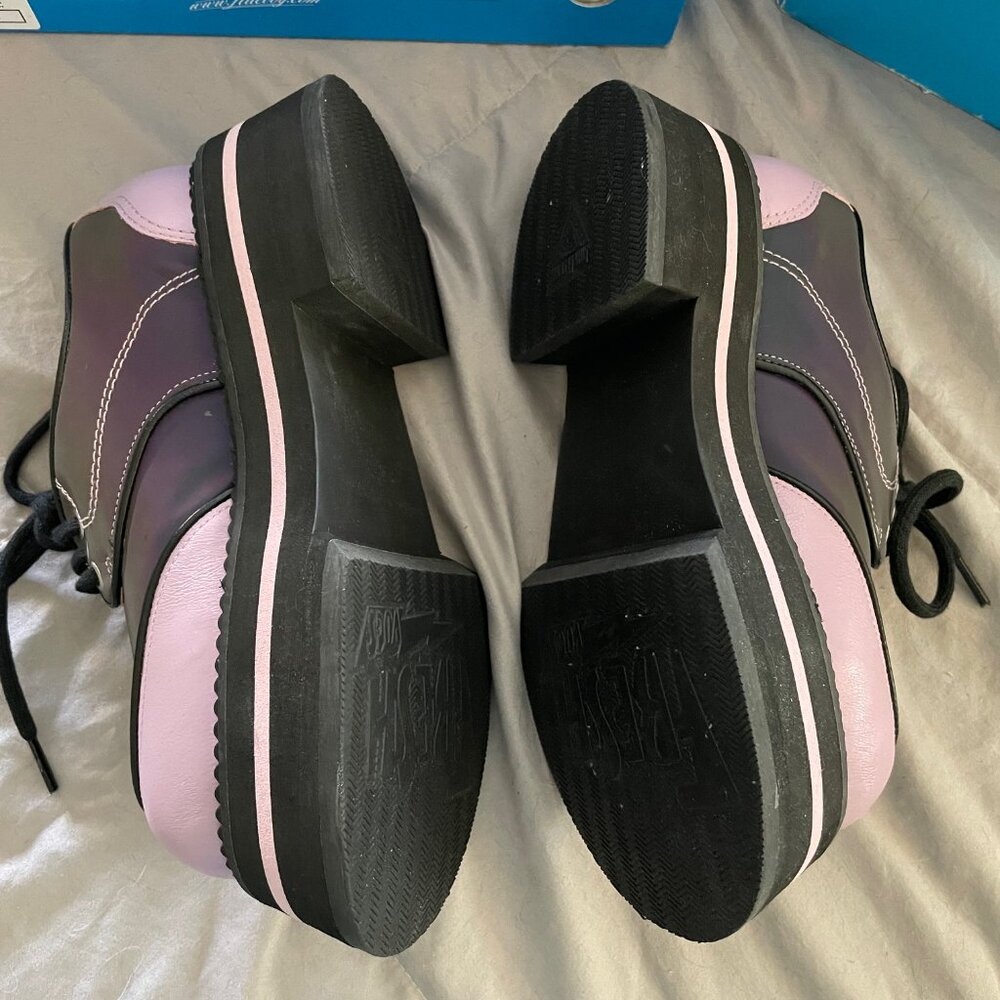 LAST - NEW Fluevog Fresh Vogs FV1 Vintage Style Lace Ups Purple Size 6 SOLD OUT - Picture 4 of 15